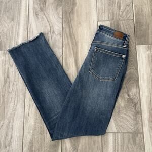 Judy Blue Dad Jean Womens 25/31 Blue Straight Leg Mid Rise Denim Stretch Pants
